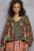 POL Floral Ruffle Shirt