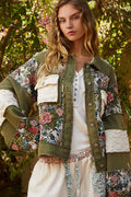 POL Vintage Washed Floral Jacket