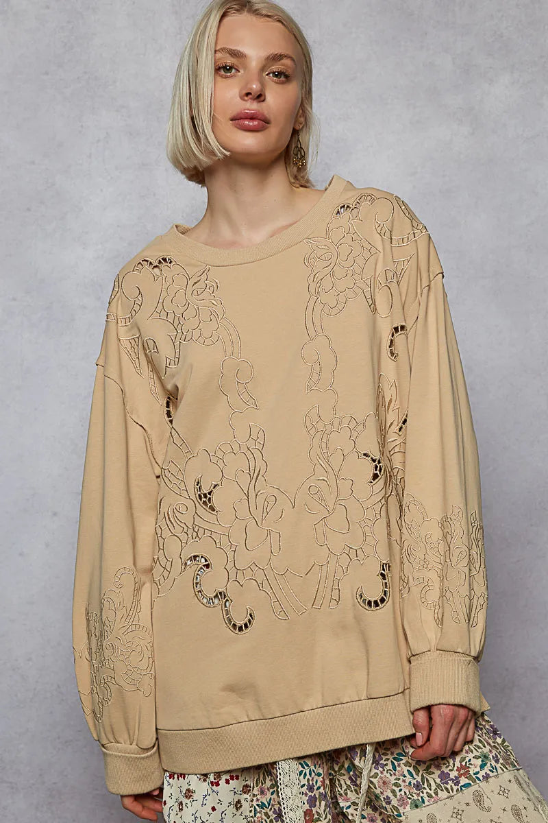 POL Cutout Detail Sweatshirt