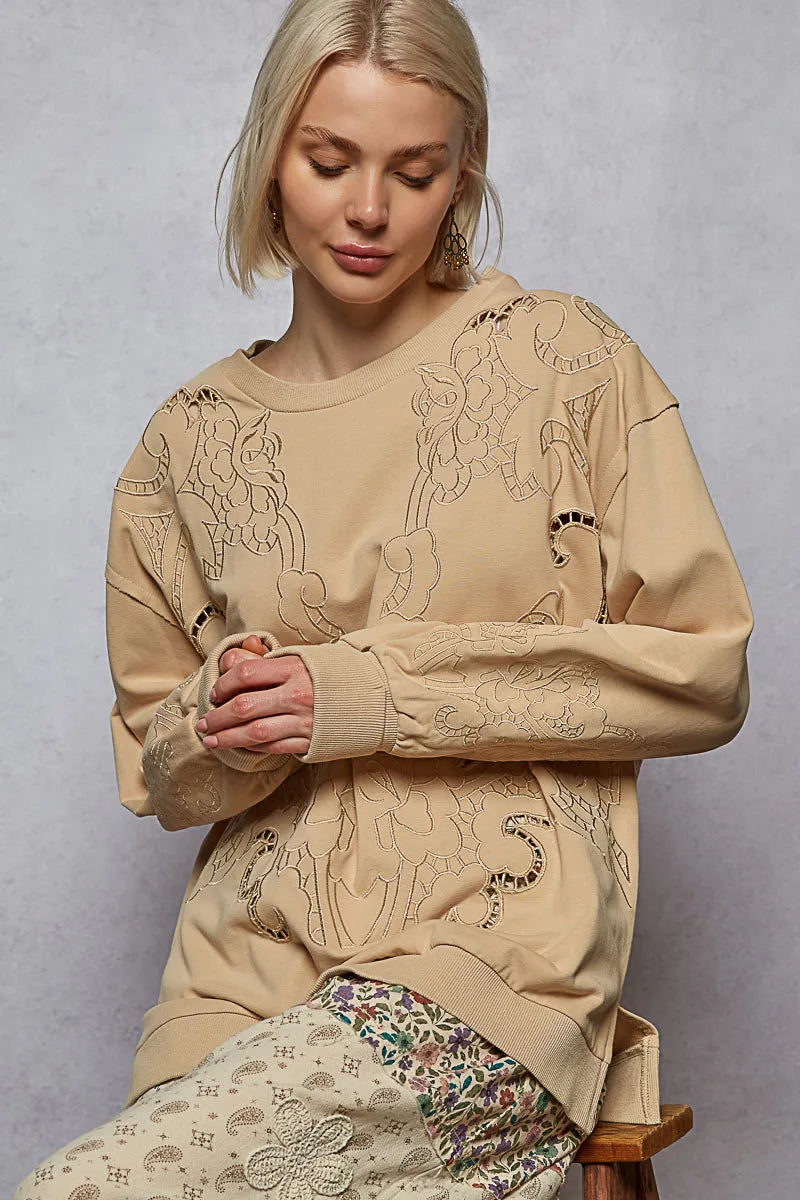 POL Cutout Detail Sweatshirt