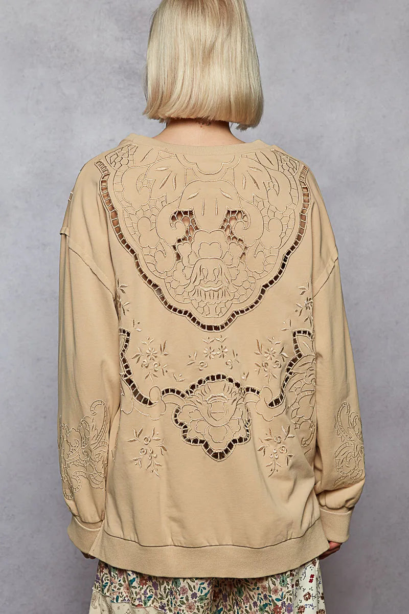 POL Cutout Detail Sweatshirt