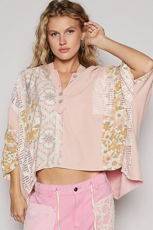 POL The Wildflower Patchwork Top Pink