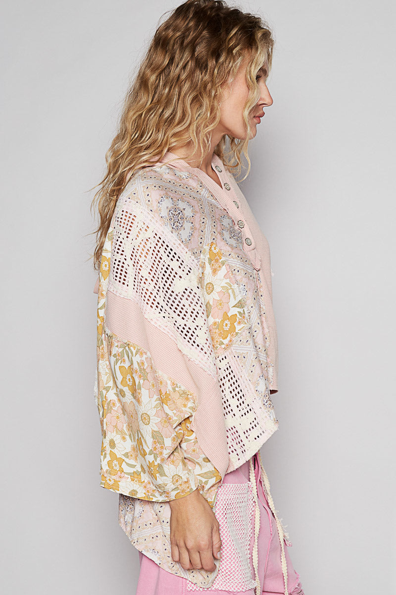 POL The Wildflower Patchwork Top Pink