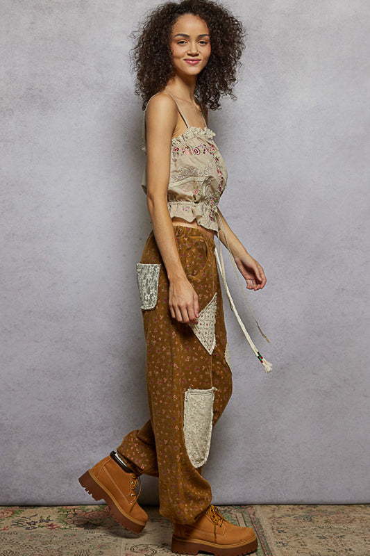 POL Floral Pants Rusted