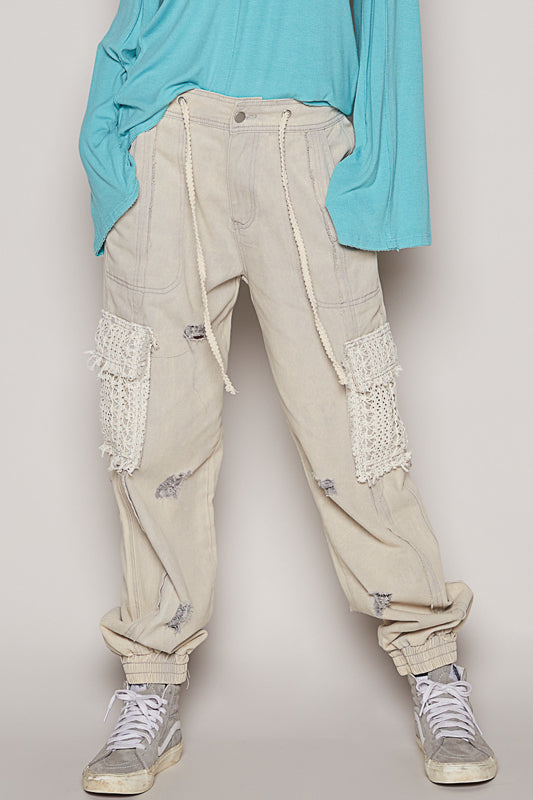 POL Jogger Denim Pants - Grey