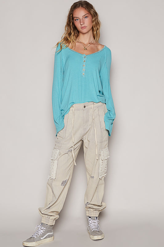 POL Jogger Denim Pants - Grey