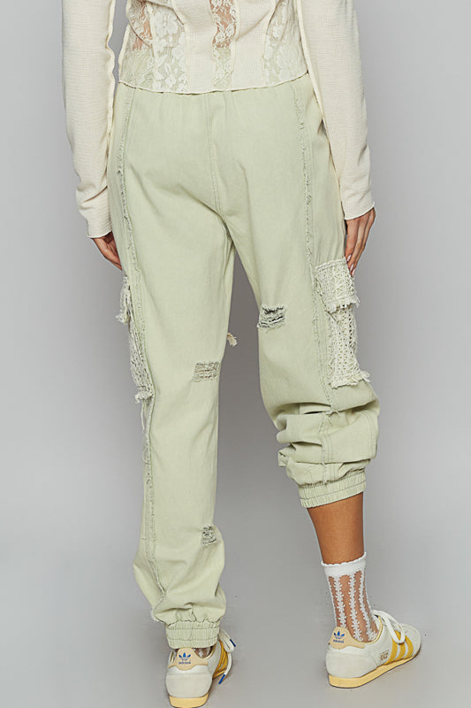 POL Jogger Denim Pants - Pistachio