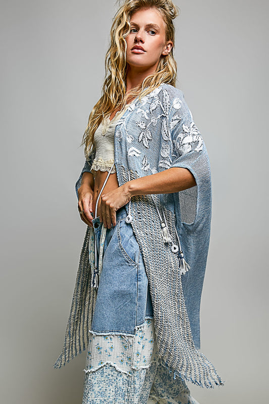 POL Bohemian Grace Kimono - Blue