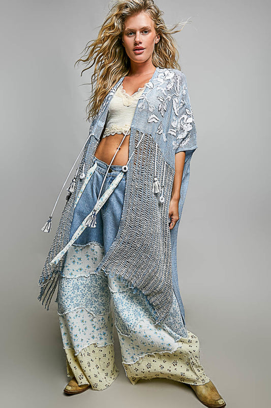POL Bohemian Grace Kimono - Blue