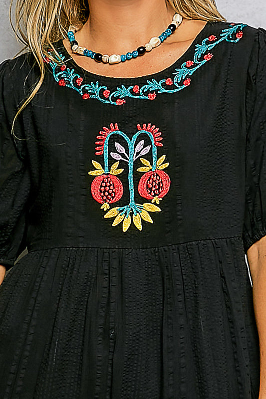 POL Boho Bloom Embroidered Maxi Dress