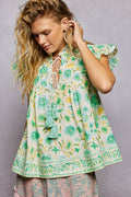 POL Meadow Bloom Top - Mint