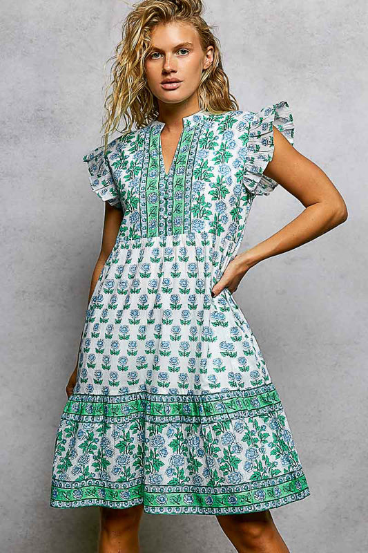 POL Soft Bloom Dress - Green