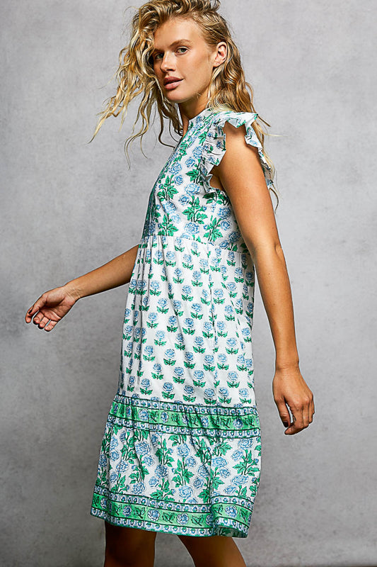 POL Soft Bloom Dress - Green