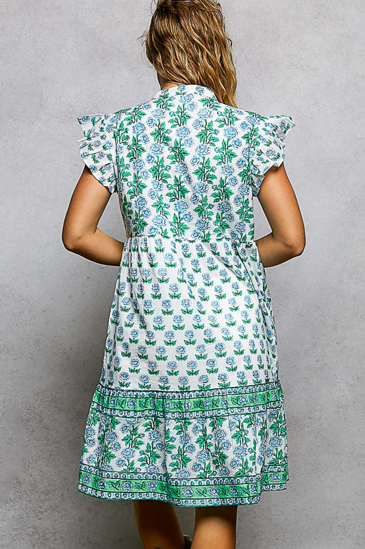 POL Soft Bloom Dress - Green
