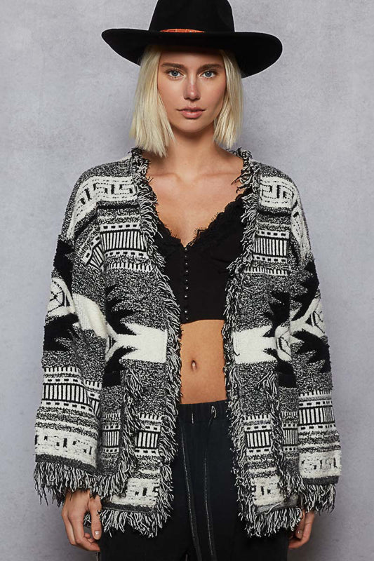 POL Aztec Print Cardigan