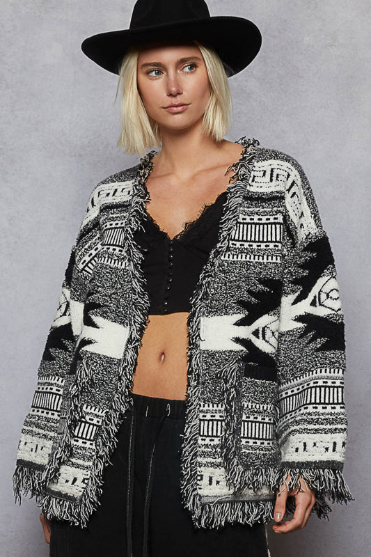 POL Aztec Print Cardigan