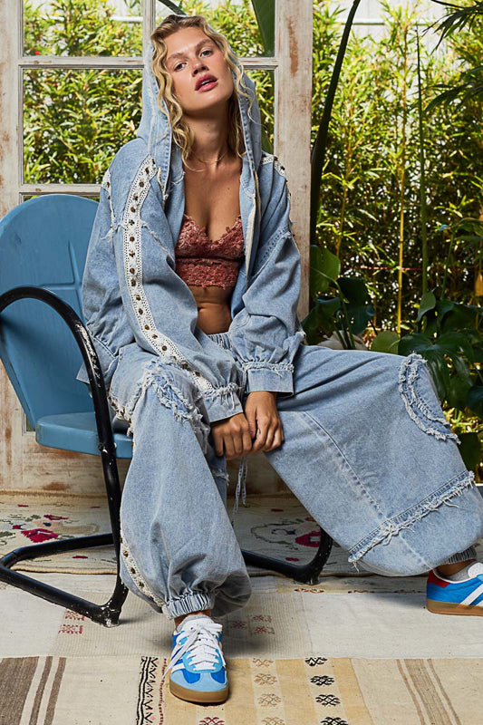 POL Denim Lounge Set