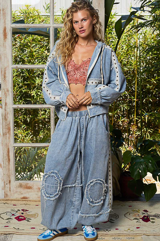 POL Denim Lounge Set