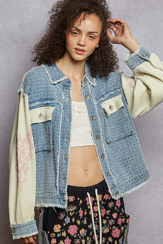 POL Embroidered Sleeves Jacket