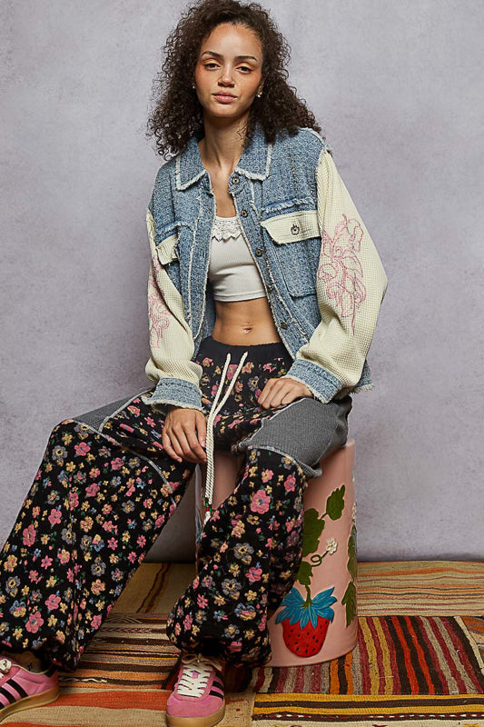 POL Embroidered Sleeves Jacket