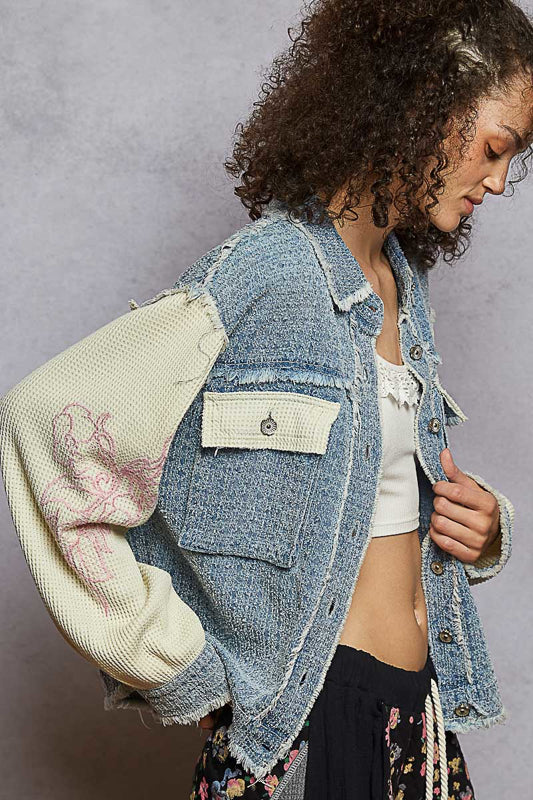 POL Embroidered Sleeves Jacket