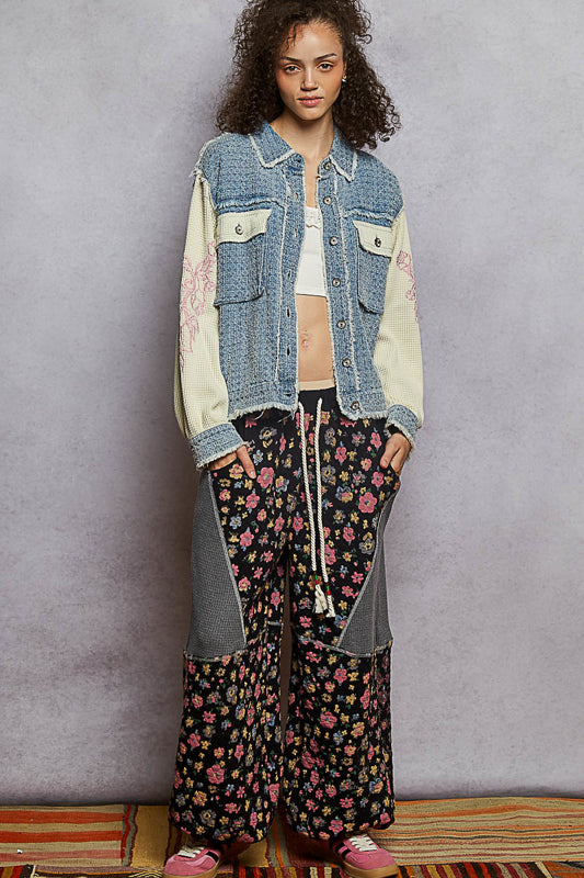 POL Embroidered Sleeves Jacket