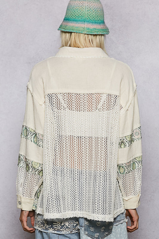 POL Floral Top - Natural