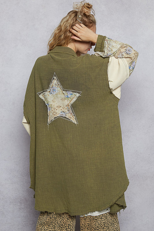 POL Peace Shacket Olive