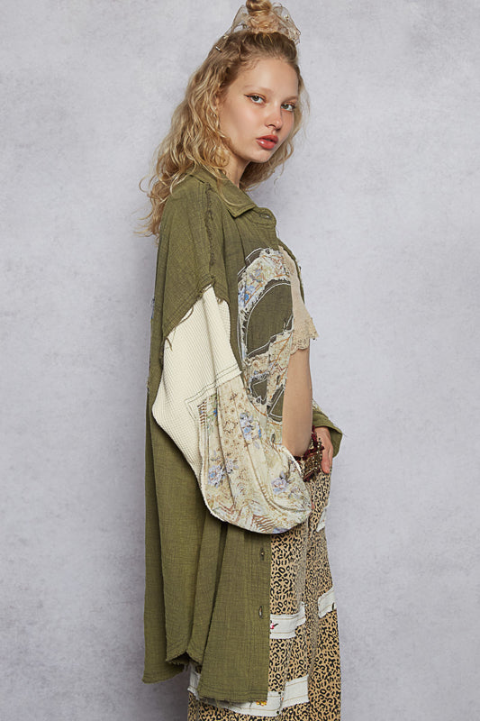 POL Peace Shacket Olive