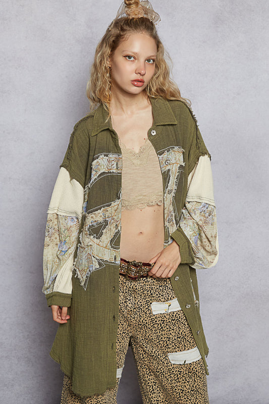 POL Peace Shacket Olive