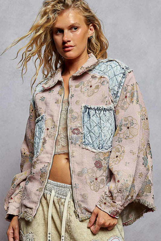 POL Quilted Floral Jacket