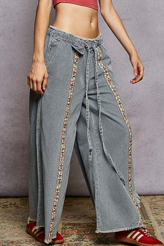 POL Striped Denim Pants
