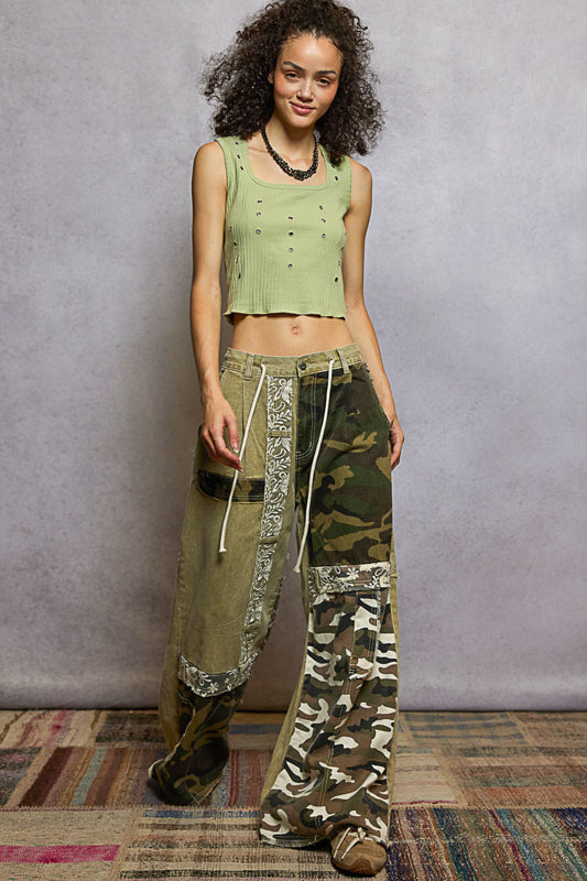 POL Camo Patchwork Pants