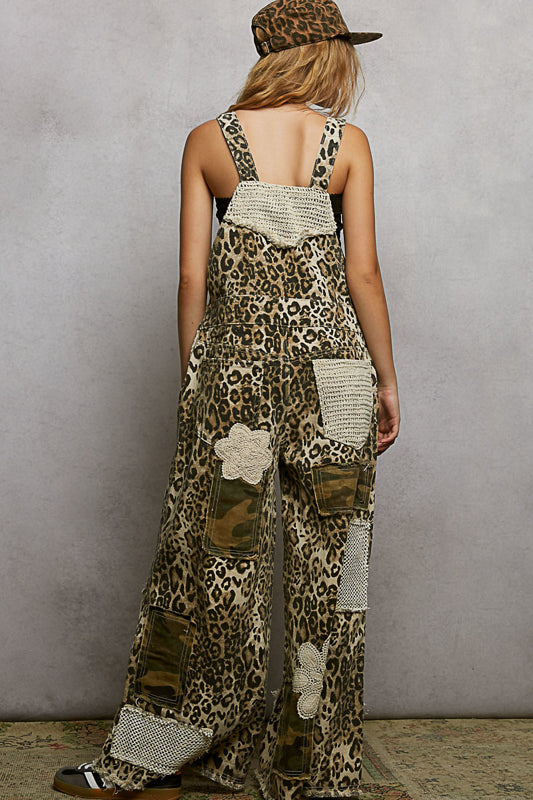 POL Animal Print Overalls