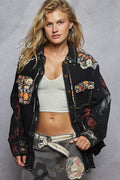 POL Studded Floral Shacket