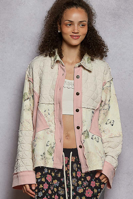 POL Floral Quilted Jacket
