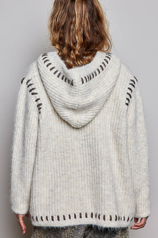 POL Boho Willow Cable Knit Cardigan
