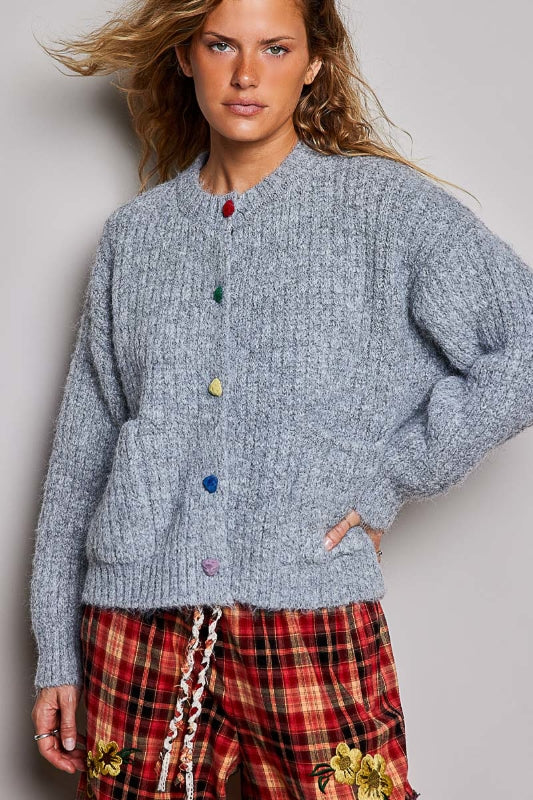 POL Color Me Cozy Button Cardigan