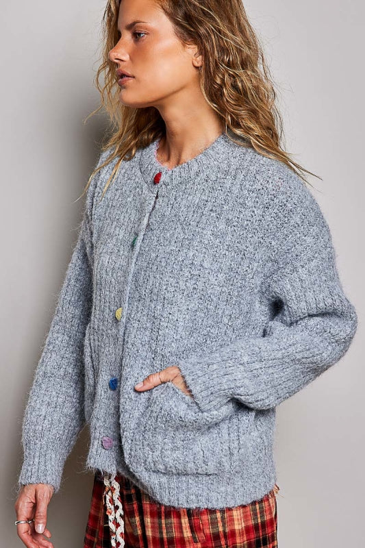 POL Color Me Cozy Button Cardigan
