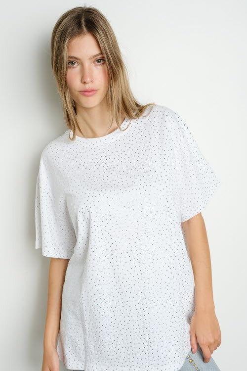 Glam Glow Oversized Tee - White