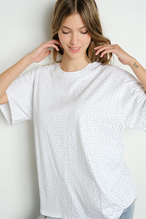 Glam Glow Oversized Tee - White