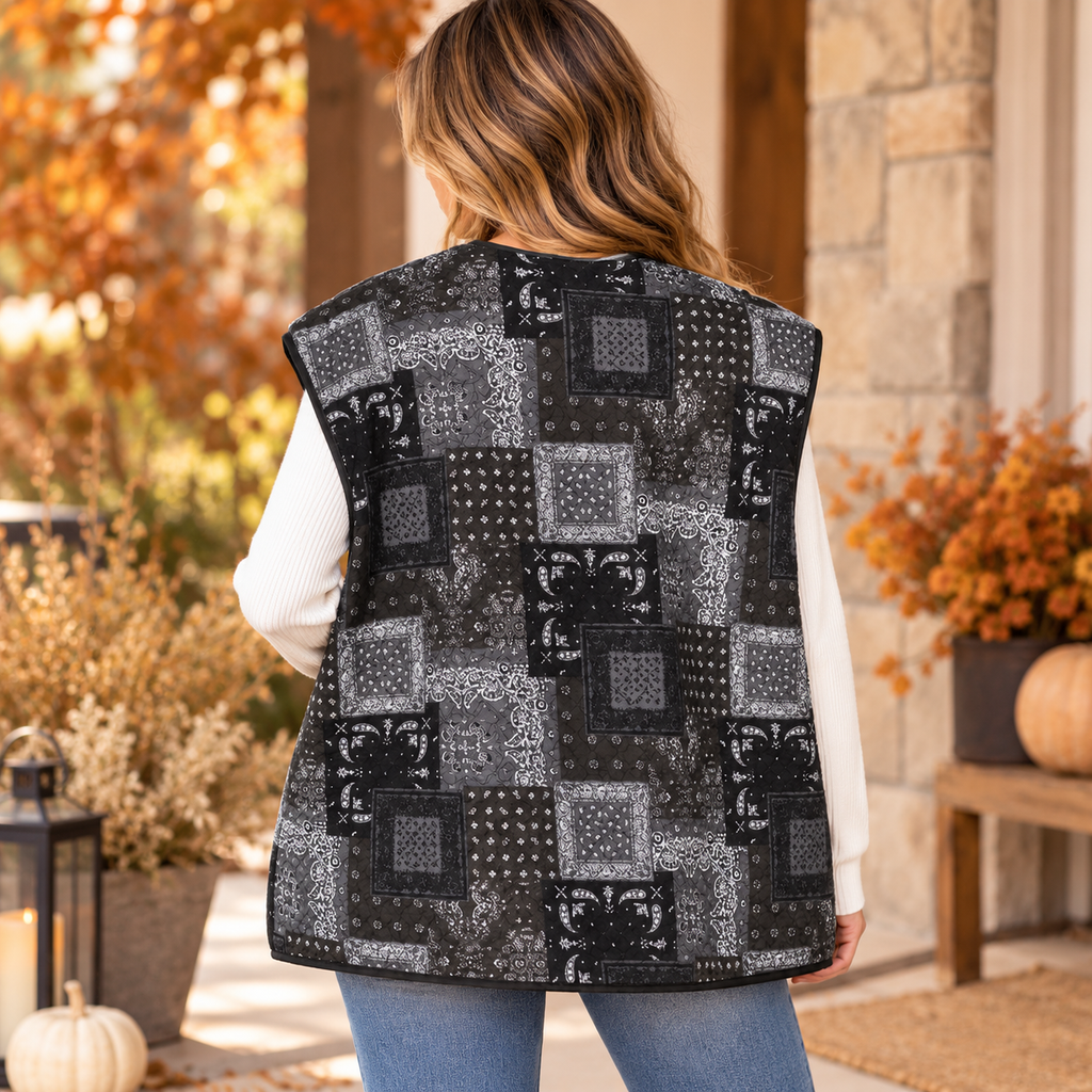 POL Paisley Quilted Vest