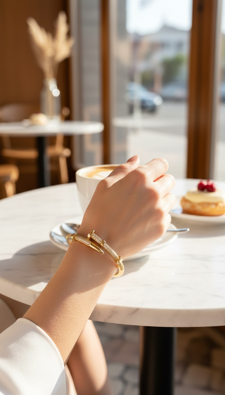 The Crystal Nail Cuff - Gold