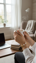 The Celeste Cable Pearl Cuff Gold