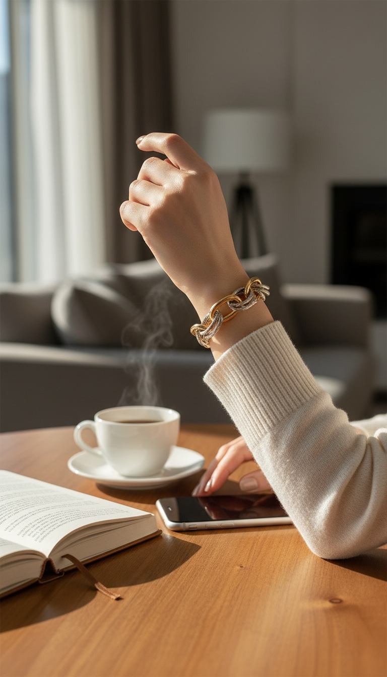 Two Tone Mini Double Rope Chain Bracelet