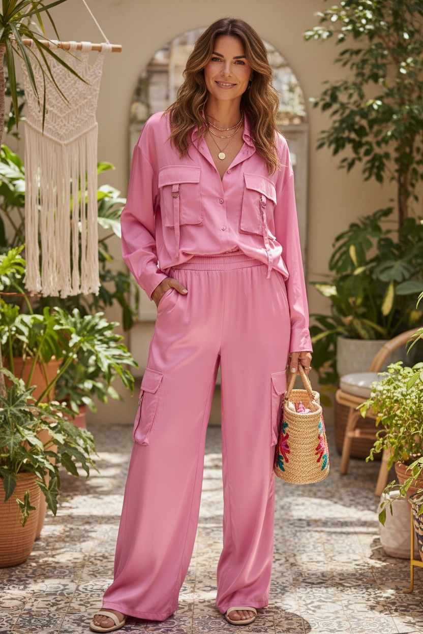 Cargo Chic Set - Pink