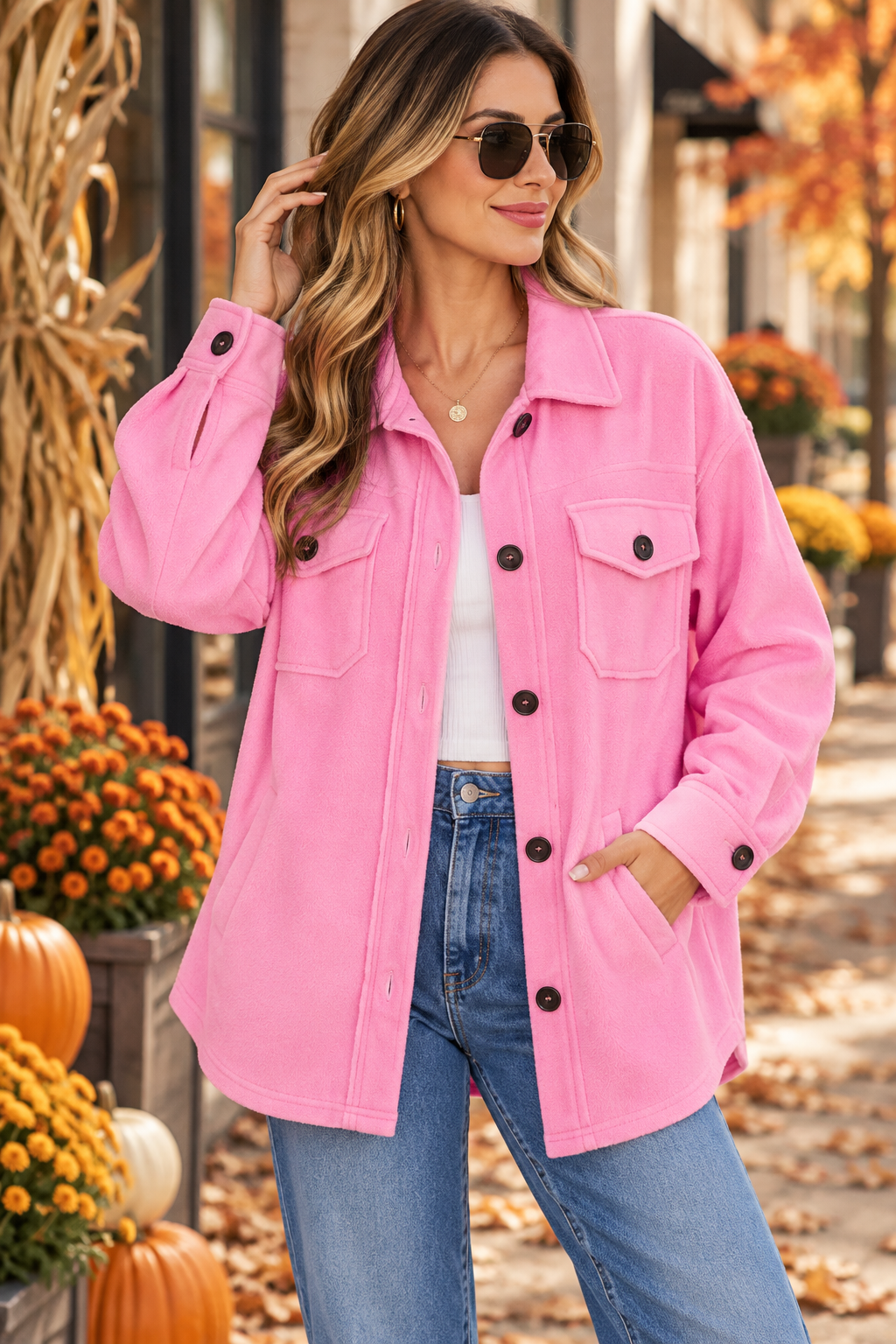 Pink Harvest Shacket
