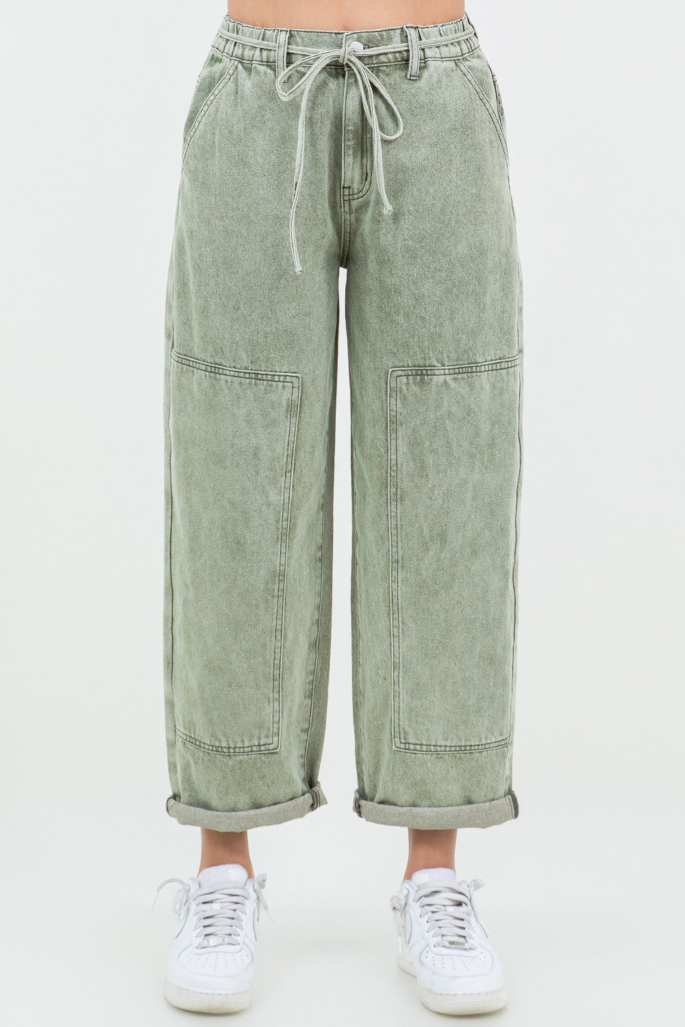 Everyday Ease Barrel Pants - Olive