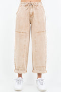 Everyday Ease Barrel Pants - Tan