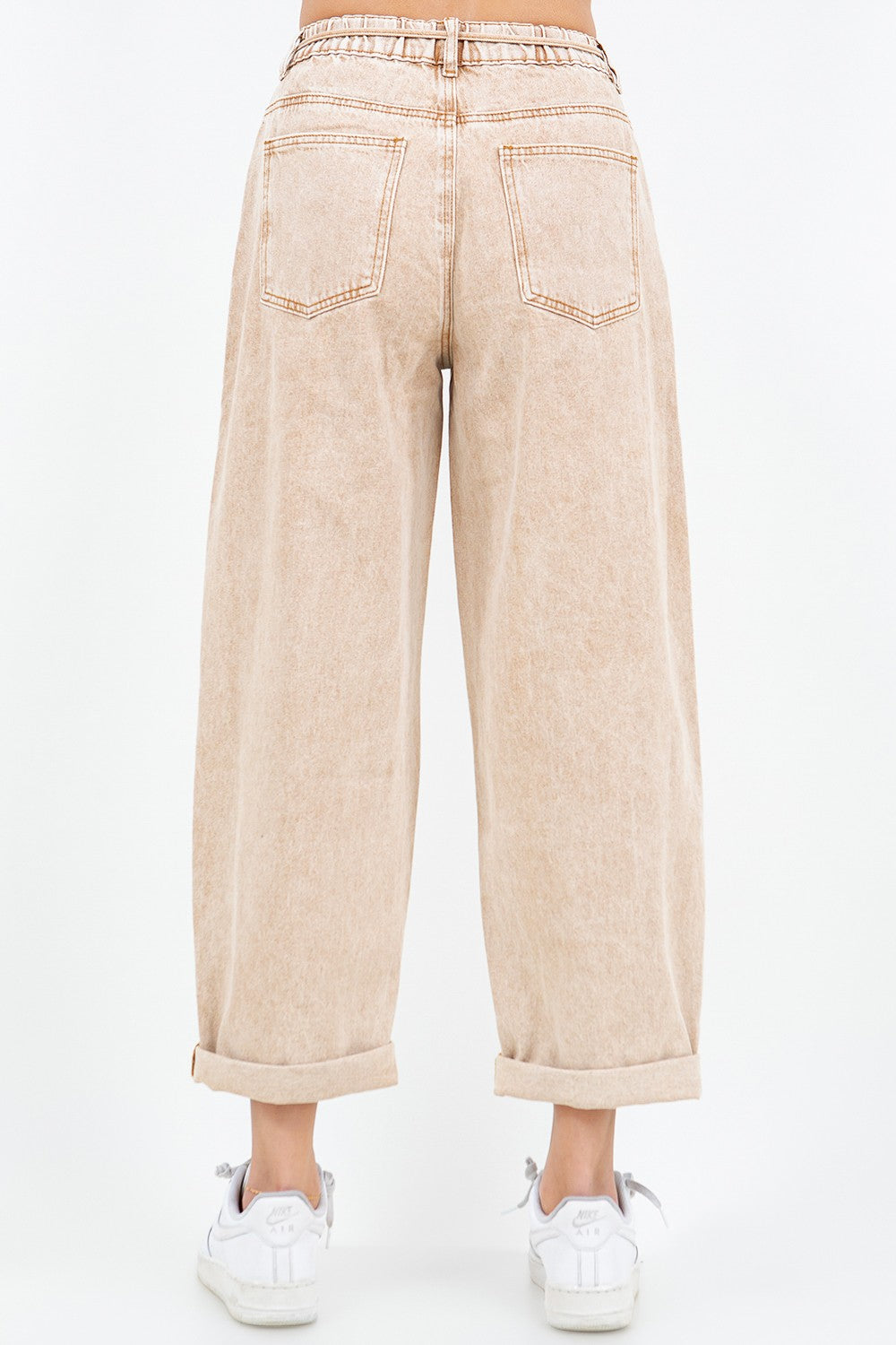 Everyday Ease Barrel Pants - Tan